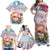 Personalized Bonaire Caribbean Flamingo Family Matching Off Shoulder Maxi Dress and Hawaiian Shirt Pink Salt Flats - Wonder Print Shop