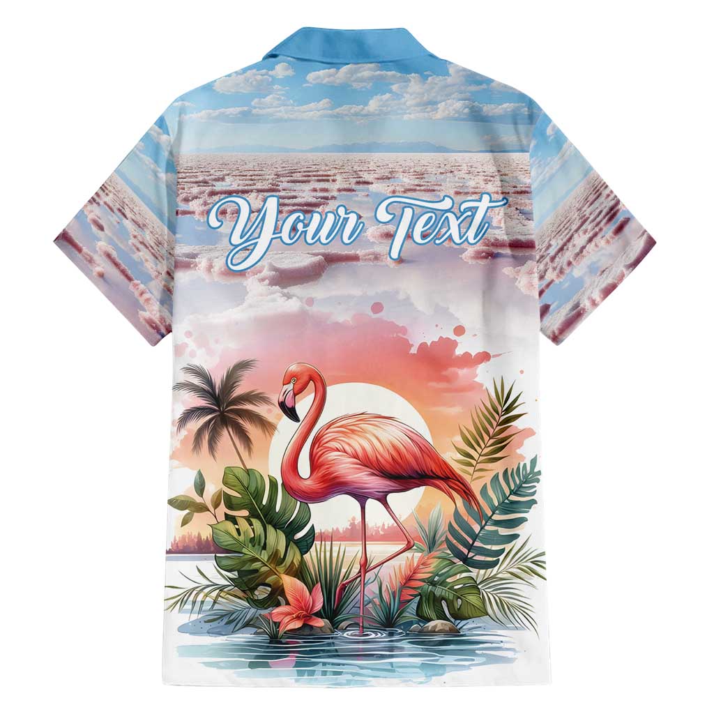 Personalized Bonaire Caribbean Flamingo Family Matching Off Shoulder Maxi Dress and Hawaiian Shirt Pink Salt Flats - Wonder Print Shop