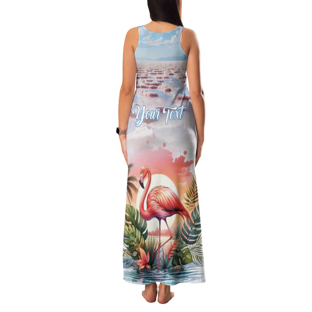 Personalized Bonaire Caribbean Flamingo Family Matching Tank Maxi Dress and Hawaiian Shirt Pink Salt Flats - Wonder Print Shop