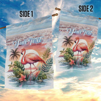 Personalized Bonaire Caribbean Flamingo Garden Flag Pink Salt Flats - Wonder Print Shop
