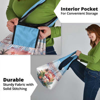 Personalized Bonaire Caribbean Flamingo Grocery Bag Pink Salt Flats