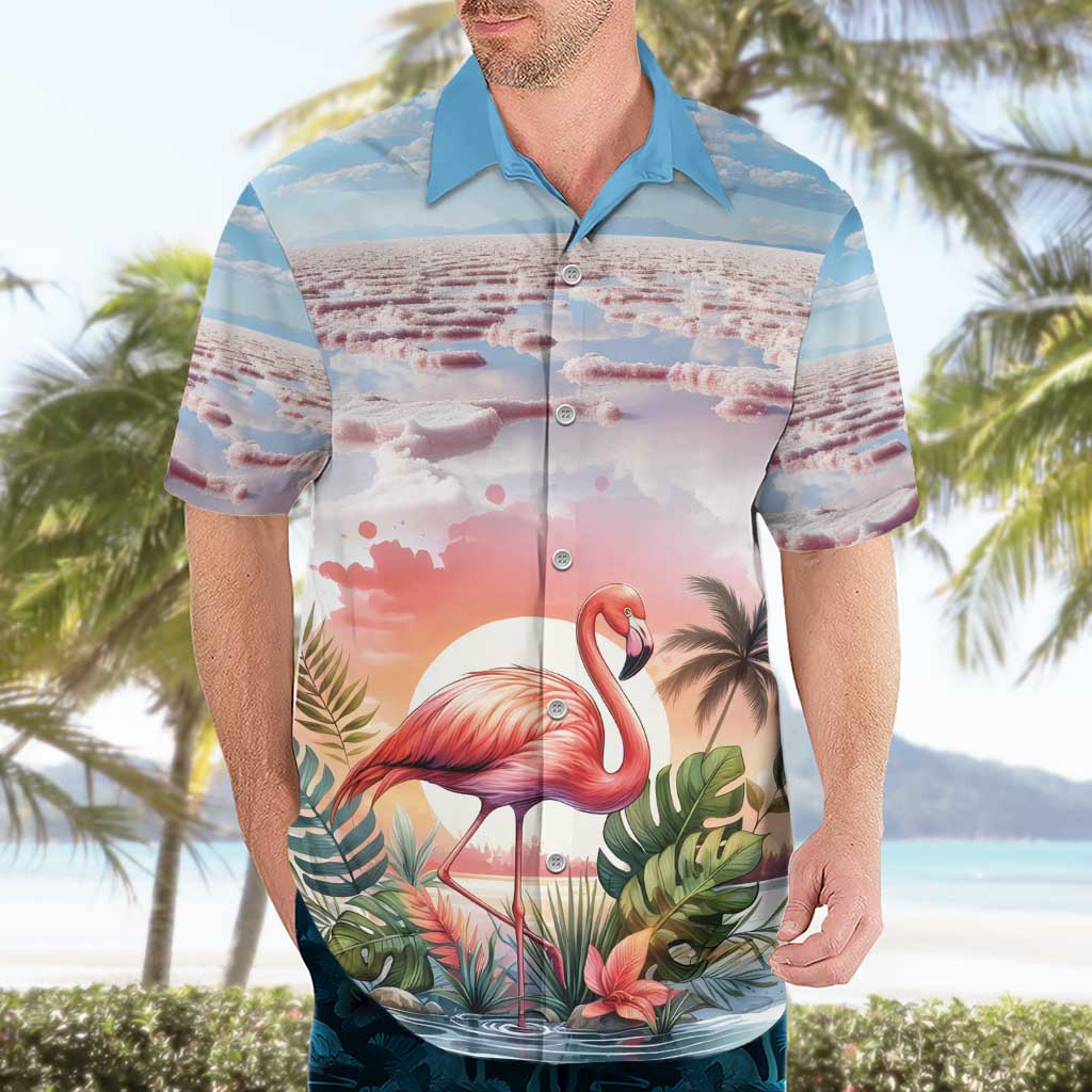 Personalized Bonaire Caribbean Flamingo Hawaiian Shirt Pink Salt Flats - Wonder Print Shop