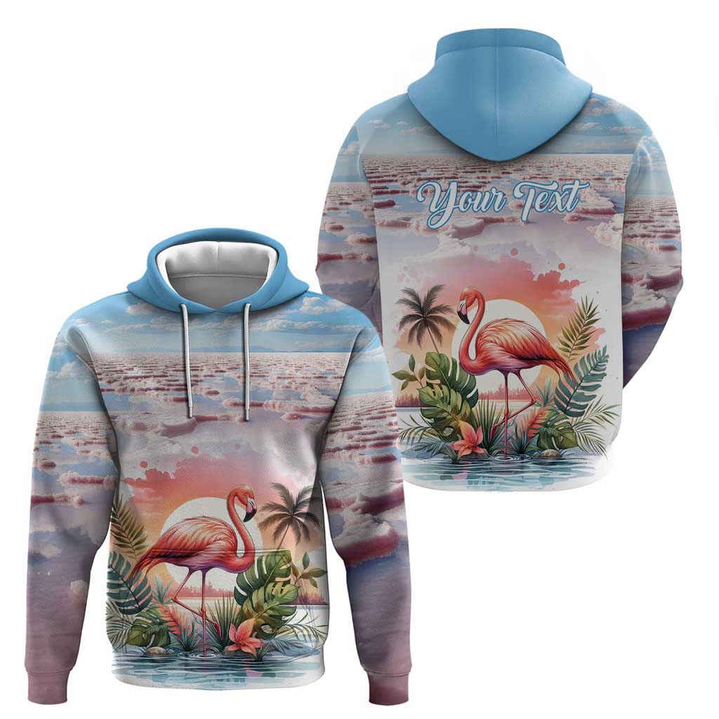 Personalized Bonaire Caribbean Flamingo Hoodie Pink Salt Flats - Wonder Print Shop