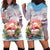 Personalized Bonaire Caribbean Flamingo Hoodie Dress Pink Salt Flats - Wonder Print Shop
