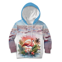 Personalized Bonaire Caribbean Flamingo Kid Hoodie Pink Salt Flats - Wonder Print Shop