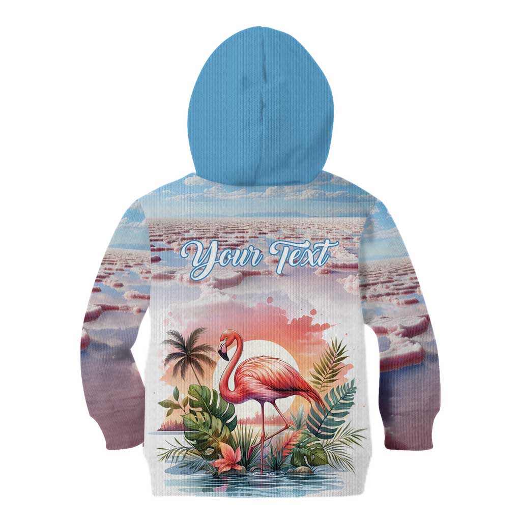 Personalized Bonaire Caribbean Flamingo Kid Hoodie Pink Salt Flats - Wonder Print Shop
