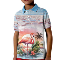 Personalized Bonaire Caribbean Flamingo Kid Polo Shirt Pink Salt Flats - Wonder Print Shop