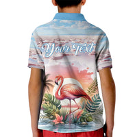 Personalized Bonaire Caribbean Flamingo Kid Polo Shirt Pink Salt Flats - Wonder Print Shop