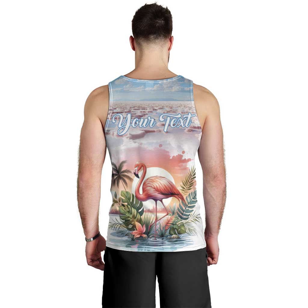 Personalized Bonaire Caribbean Flamingo Men Tank Top Pink Salt Flats - Wonder Print Shop