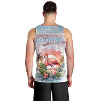 Personalized Bonaire Caribbean Flamingo Men Tank Top Pink Salt Flats - Wonder Print Shop