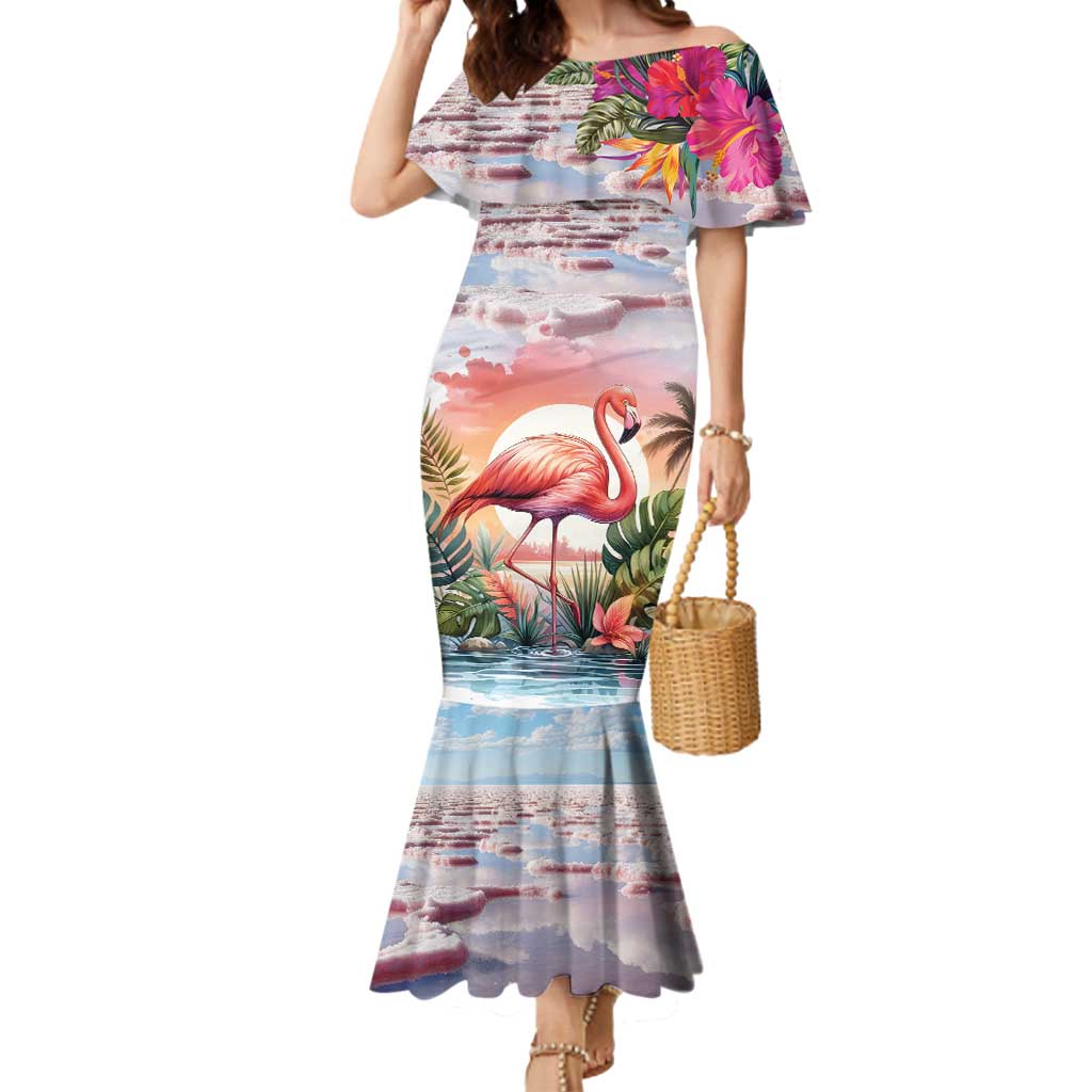 Personalized Bonaire Caribbean Flamingo Mermaid Dress Pink Salt Flats - Wonder Print Shop