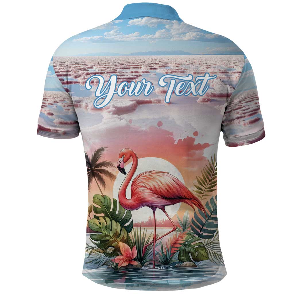 Personalized Bonaire Caribbean Flamingo Polo Shirt Pink Salt Flats - Wonder Print Shop