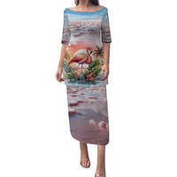 Personalized Bonaire Caribbean Flamingo Puletasi Pink Salt Flats - Wonder Print Shop