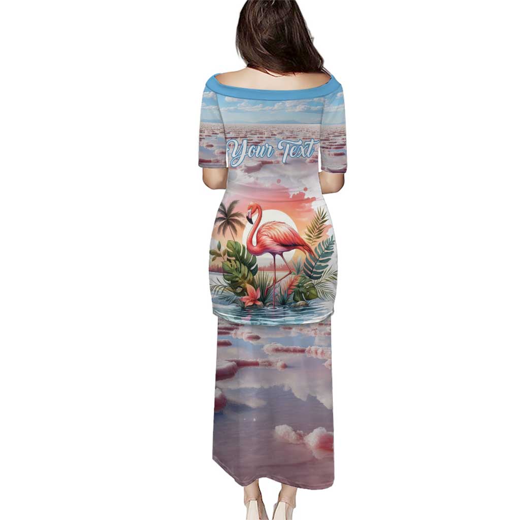 Personalized Bonaire Caribbean Flamingo Puletasi Pink Salt Flats - Wonder Print Shop