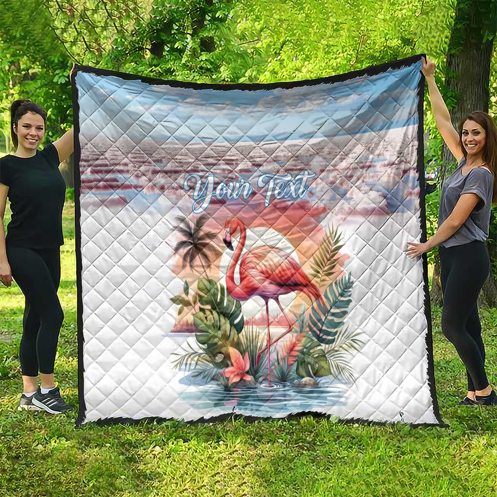 Personalized Bonaire Caribbean Flamingo Quilt Pink Salt Flats - Wonder Print Shop