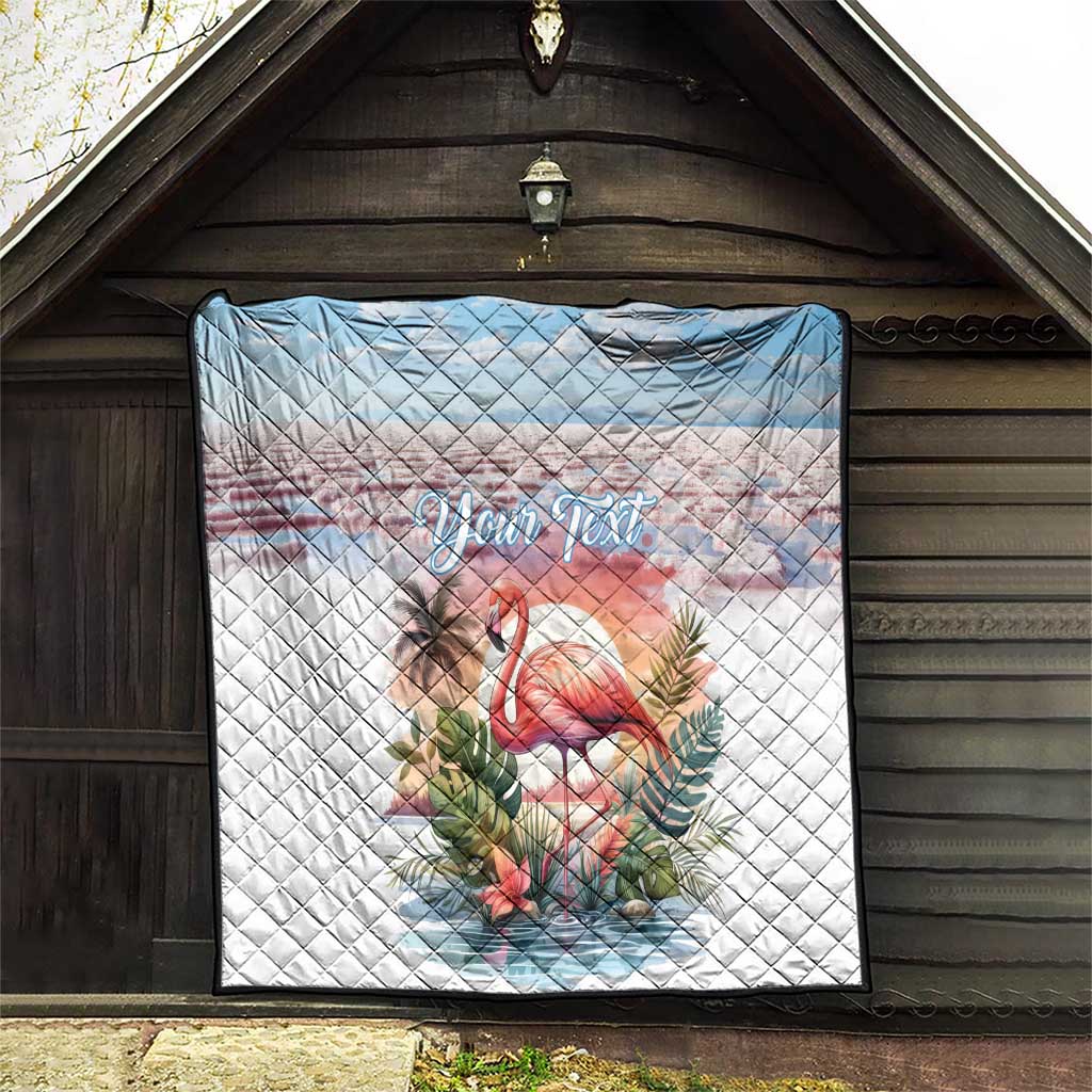 Personalized Bonaire Caribbean Flamingo Quilt Pink Salt Flats - Wonder Print Shop
