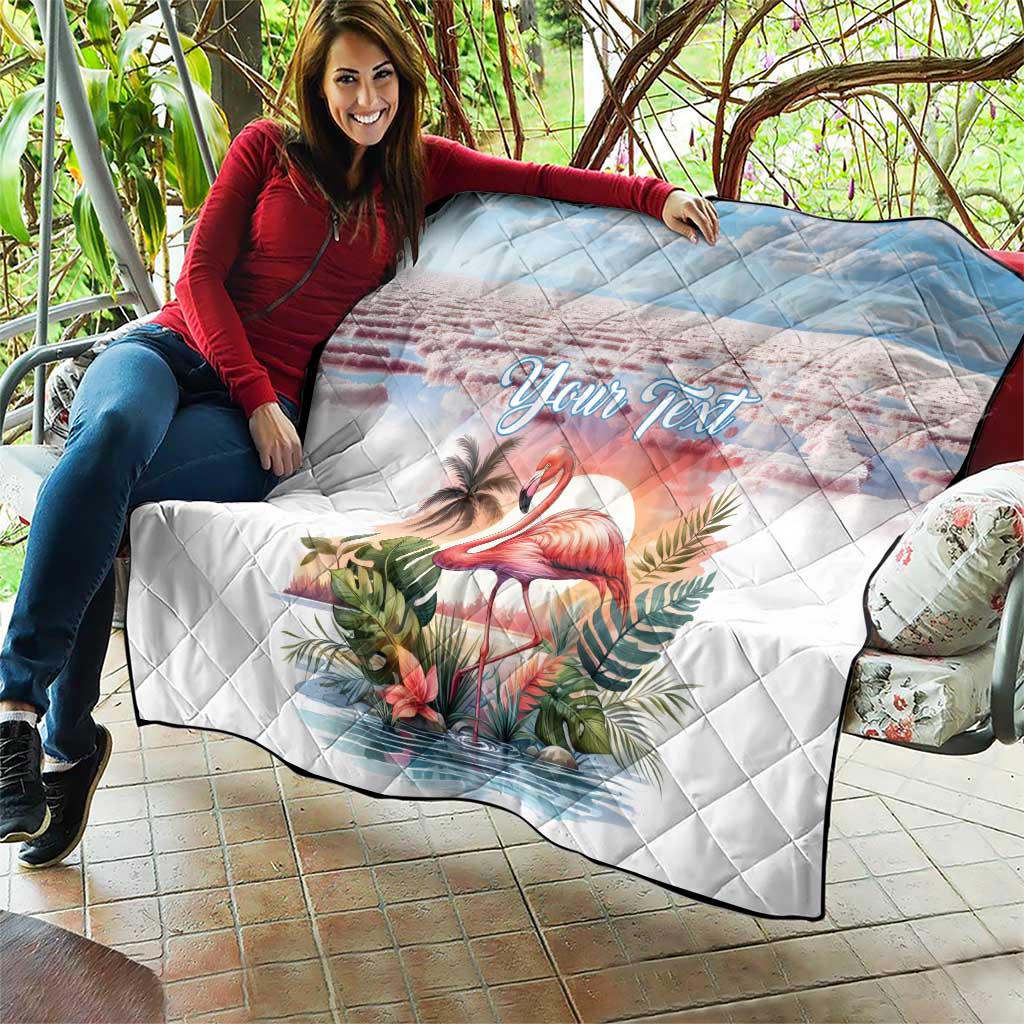 Personalized Bonaire Caribbean Flamingo Quilt Pink Salt Flats - Wonder Print Shop