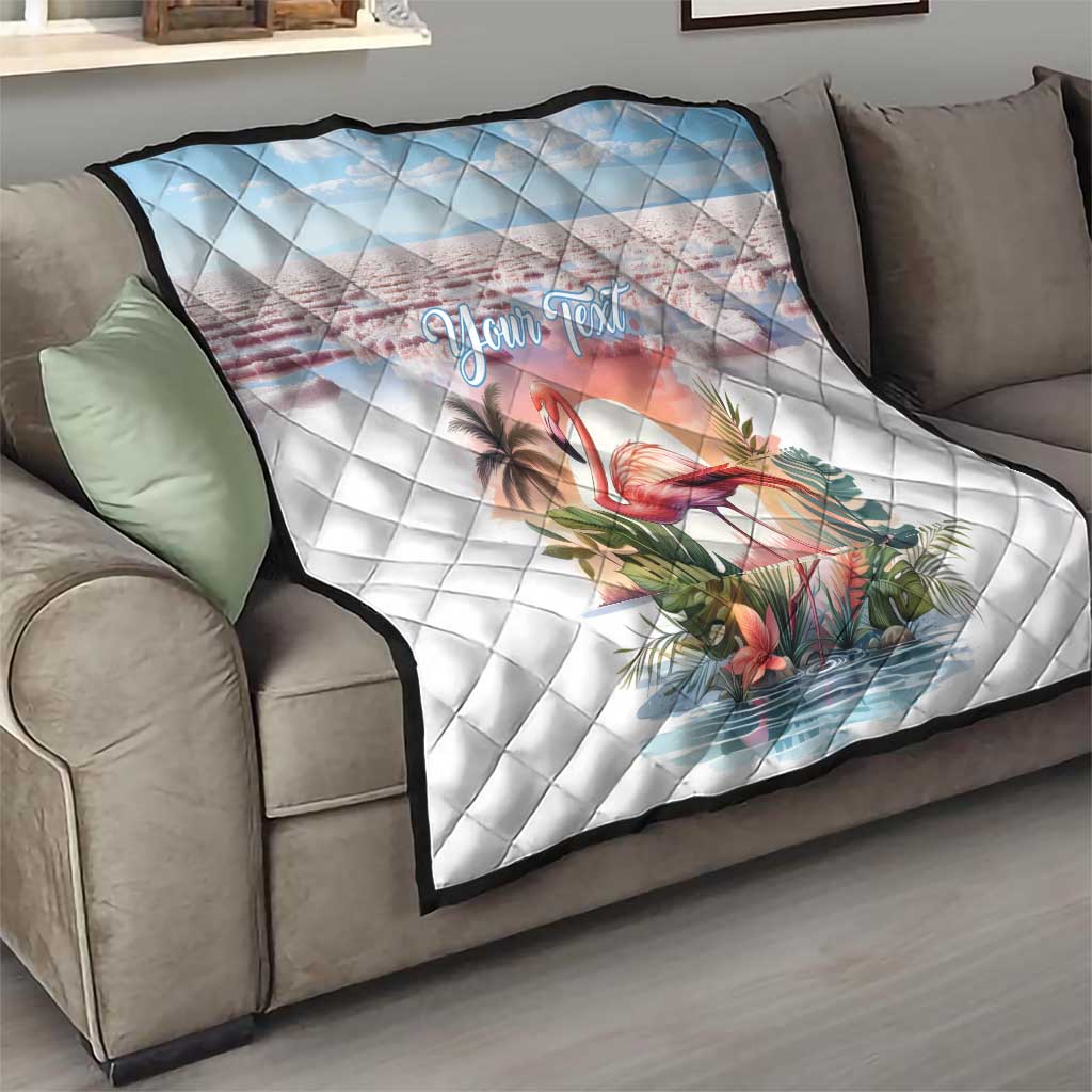 Personalized Bonaire Caribbean Flamingo Quilt Pink Salt Flats - Wonder Print Shop