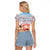 Personalized Bonaire Caribbean Flamingo Raglan Cropped T Shirt Pink Salt Flats - Wonder Print Shop