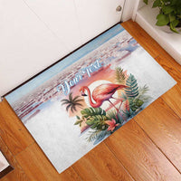 Personalized Bonaire Caribbean Flamingo Rubber Doormat Pink Salt Flats - Wonder Print Shop