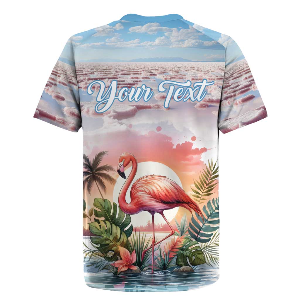 Personalized Bonaire Caribbean Flamingo Rugby Jersey Pink Salt Flats - Wonder Print Shop
