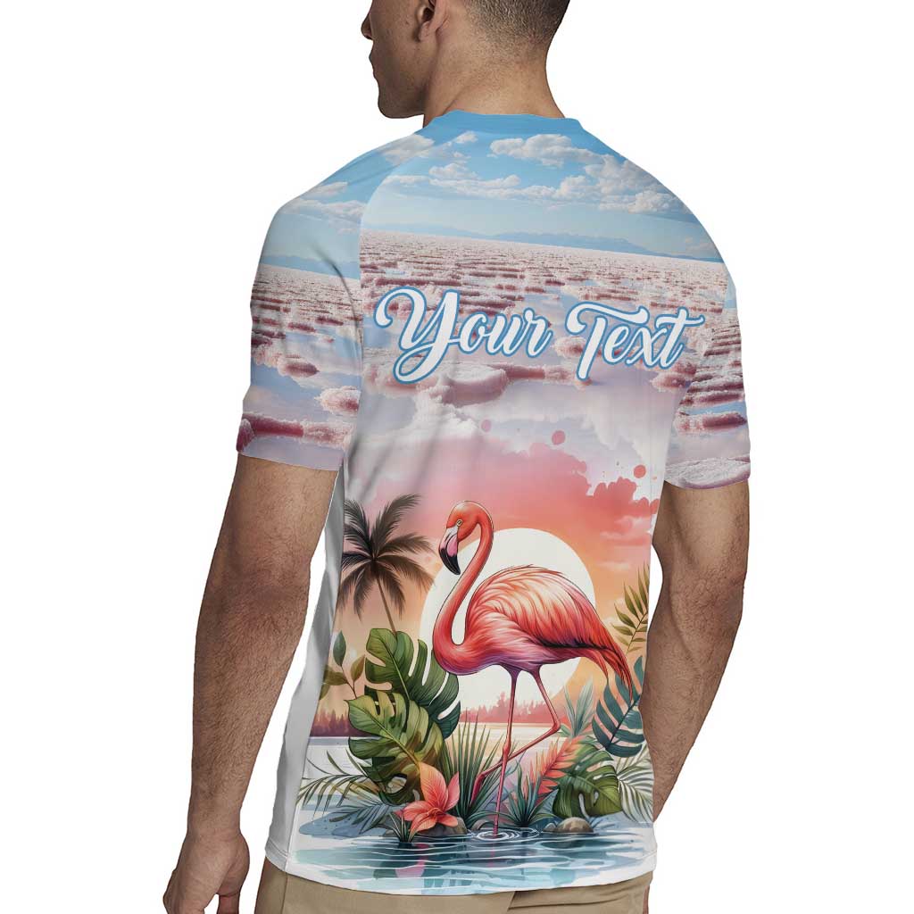 Personalized Bonaire Caribbean Flamingo Rugby Jersey Pink Salt Flats - Wonder Print Shop