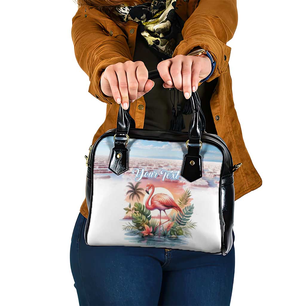 Personalized Bonaire Caribbean Flamingo Shoulder Handbag Pink Salt Flats
