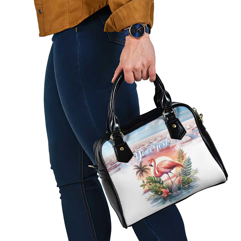 Personalized Bonaire Caribbean Flamingo Shoulder Handbag Pink Salt Flats
