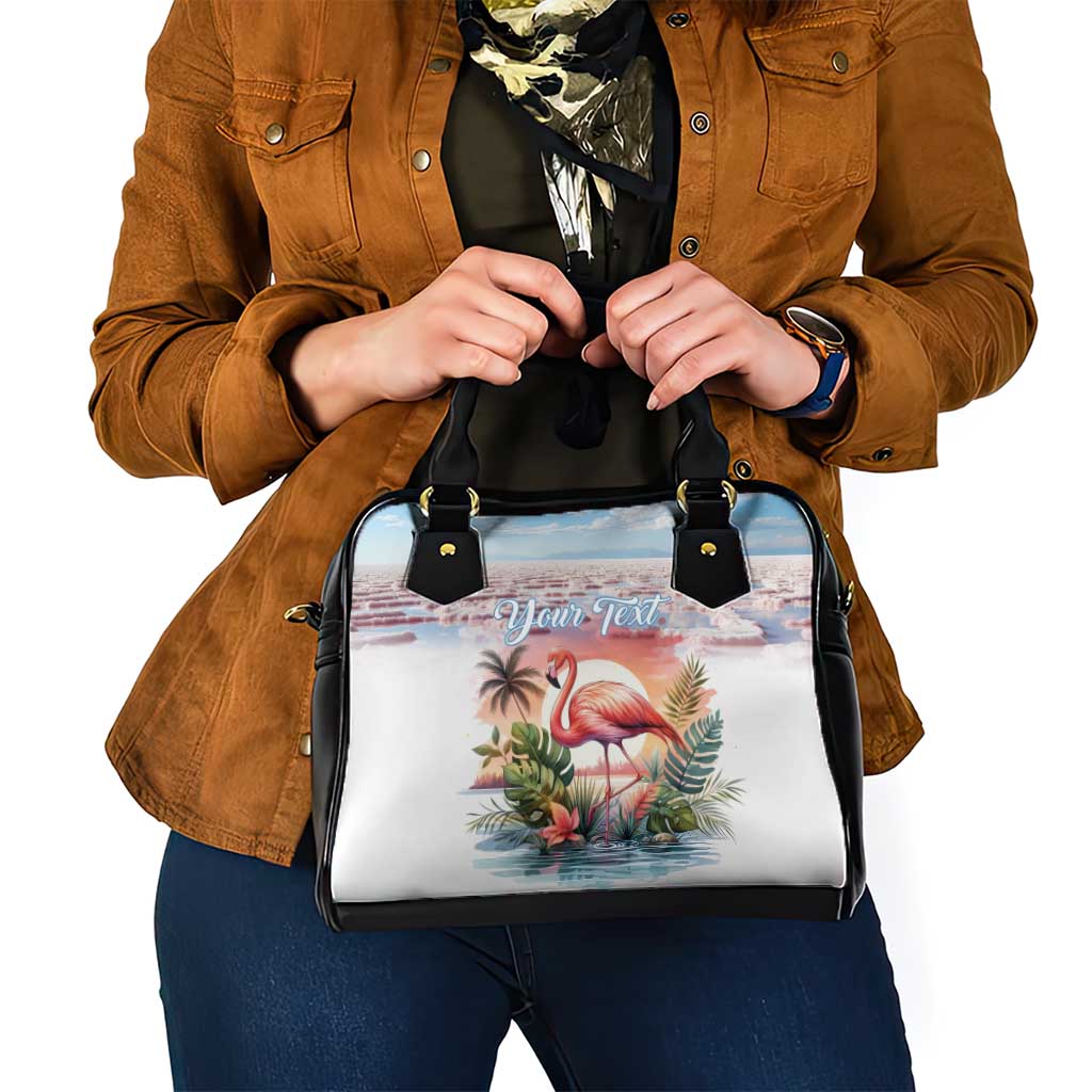 Personalized Bonaire Caribbean Flamingo Shoulder Handbag Pink Salt Flats