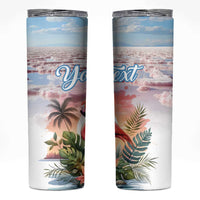 Personalized Bonaire Caribbean Flamingo Skinny Tumbler Pink Salt Flats - Wonder Print Shop