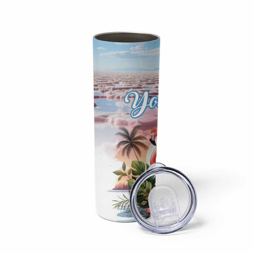 Personalized Bonaire Caribbean Flamingo Skinny Tumbler Pink Salt Flats - Wonder Print Shop
