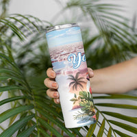 Personalized Bonaire Caribbean Flamingo Skinny Tumbler Pink Salt Flats - Wonder Print Shop