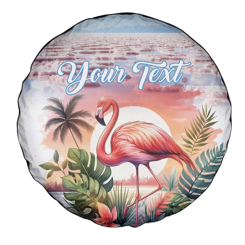 Personalized Bonaire Caribbean Flamingo Spare Tire Cover Pink Salt Flats - Wonder Print Shop