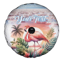 Personalized Bonaire Caribbean Flamingo Spare Tire Cover Pink Salt Flats - Wonder Print Shop
