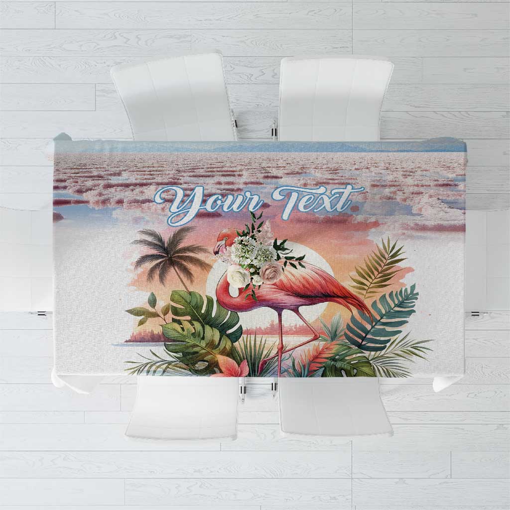 Personalized Bonaire Caribbean Flamingo Tablecloth Pink Salt Flats - Wonder Print Shop