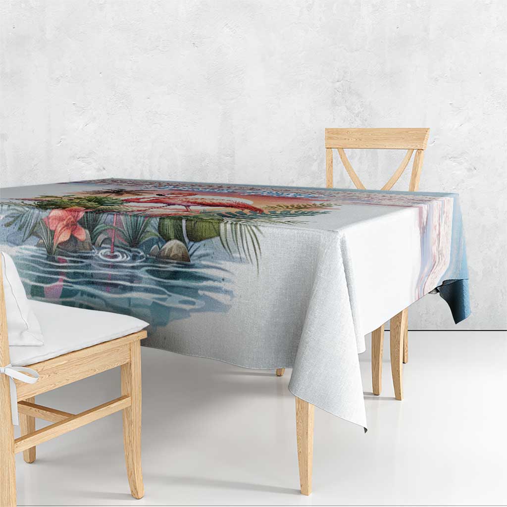 Personalized Bonaire Caribbean Flamingo Tablecloth Pink Salt Flats - Wonder Print Shop