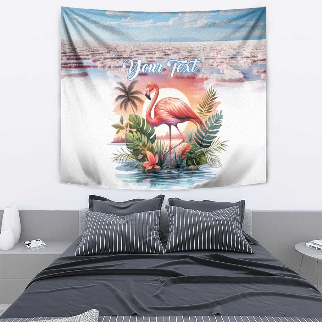 Personalized Bonaire Caribbean Flamingo Tapestry Pink Salt Flats - Wonder Print Shop