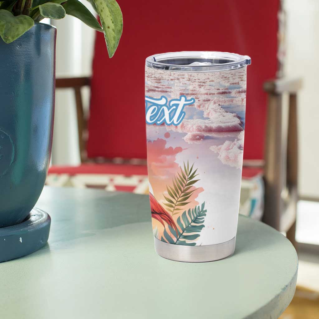 Personalized Bonaire Caribbean Flamingo Tumbler Cup Pink Salt Flats - Wonder Print Shop