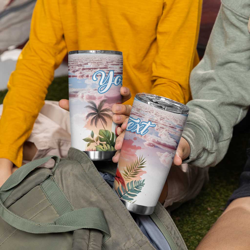 Personalized Bonaire Caribbean Flamingo Tumbler Cup Pink Salt Flats - Wonder Print Shop
