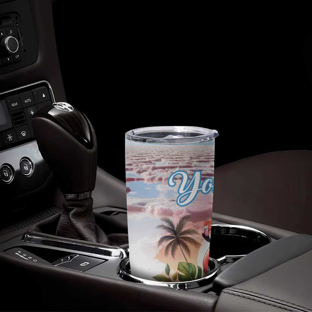 Personalized Bonaire Caribbean Flamingo Tumbler Cup Pink Salt Flats - Wonder Print Shop