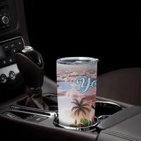 Personalized Bonaire Caribbean Flamingo Tumbler Cup Pink Salt Flats - Wonder Print Shop