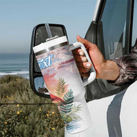Personalized Bonaire Caribbean Flamingo Tumbler With Handle Pink Salt Flats - Wonder Print Shop