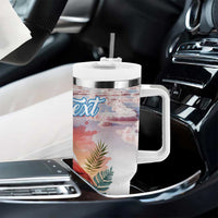 Personalized Bonaire Caribbean Flamingo Tumbler With Handle Pink Salt Flats - Wonder Print Shop
