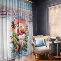 Personalized Bonaire Caribbean Flamingo Window Curtain Pink Salt Flats - Wonder Print Shop