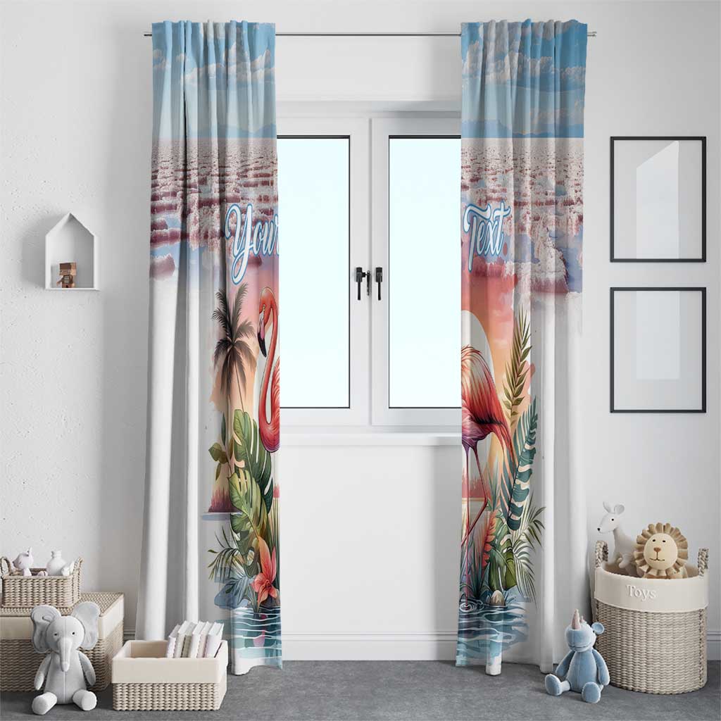 Personalized Bonaire Caribbean Flamingo Window Curtain Pink Salt Flats - Wonder Print Shop