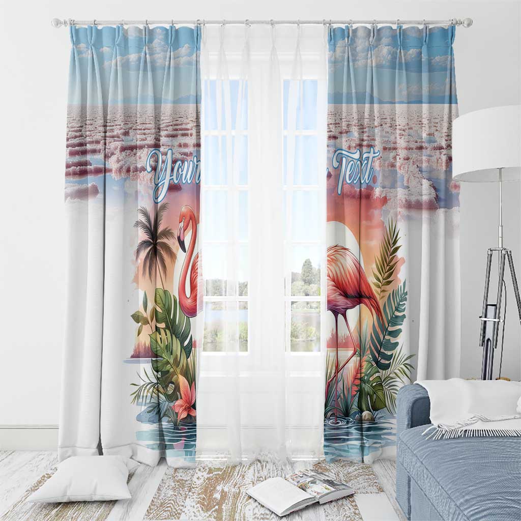 Personalized Bonaire Caribbean Flamingo Window Curtain Pink Salt Flats - Wonder Print Shop