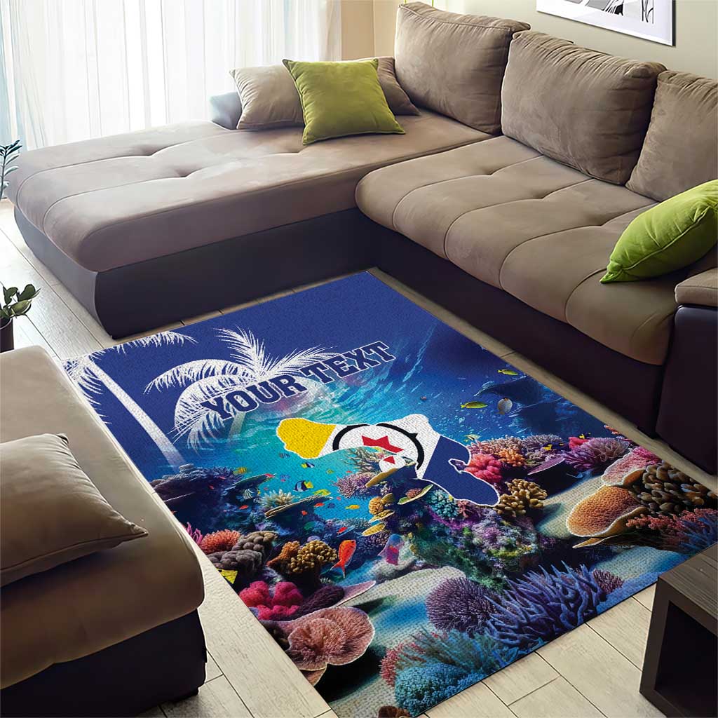 Personalized Bonaire Underwater Tropical Corals Reef Area Rug With Colorful Sea Fish - Wonder Print Shop