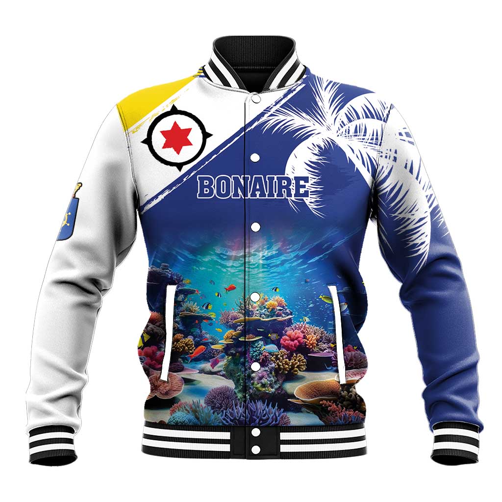 Personalized Bonaire Underwater Tropical Corals Reef Baseball Jacket With Colorful Sea Fish - Wonder Print Shop