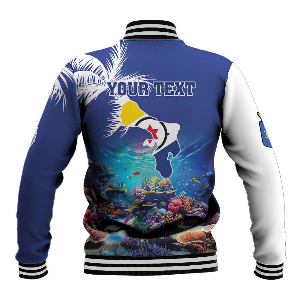 Personalized Bonaire Underwater Tropical Corals Reef Baseball Jacket With Colorful Sea Fish - Wonder Print Shop