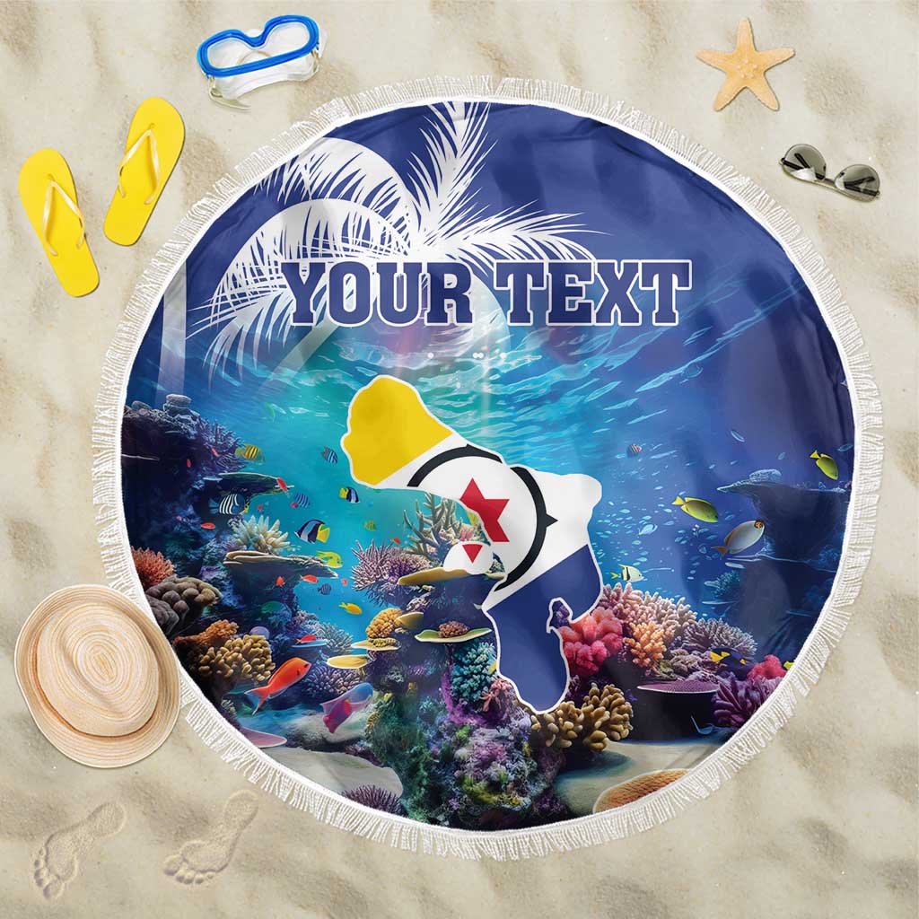 Personalized Bonaire Underwater Tropical Corals Reef Beach Blanket With Colorful Sea Fish - Wonder Print Shop